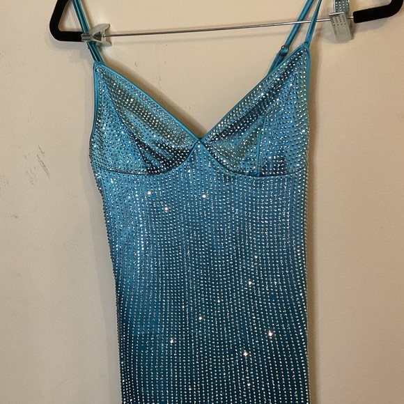 AKIRA Sparkling Aqua Mini Dress - Picture 3 of 4